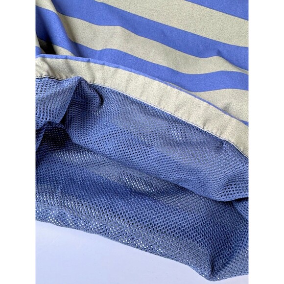 J.Crew Mens Swim Trunks Size 35 Navy Olive Green Striped Board Shorts Surf Beach - Picture 10 of 11